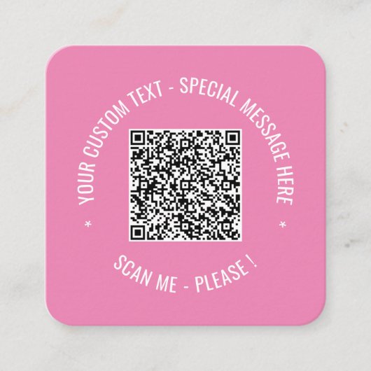 Aangepaste QR-code Tekstkleur Zakelijke kaart Sjab Vierkante Visitekaartje (Voorkant)