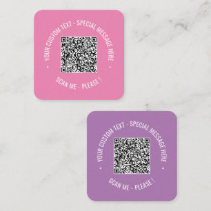 Aangepaste QR-code Tekstkleur Zakelijke kaart Sjab Vierkante Visitekaartje