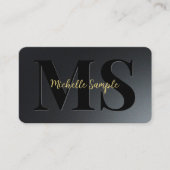 Aangepaste QR-code Tekstnaam Luxury Gold Typograph Visitekaartje (Voorkant)