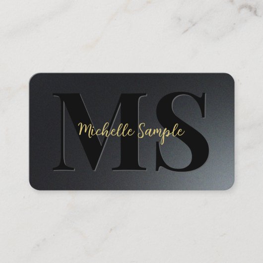 Aangepaste QR-code Tekstnaam Luxury Gold Typograph Visitekaartje (Voorkant)