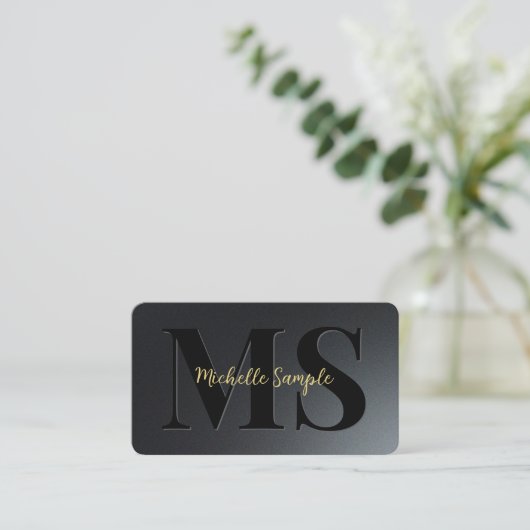 Aangepaste QR-code Tekstnaam Luxury Gold Typograph Visitekaartje (Staand voorkant)