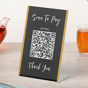 Aangepaste QR-code tekstscan om bedrijf te betalen Reclamebord Met Voetstuk