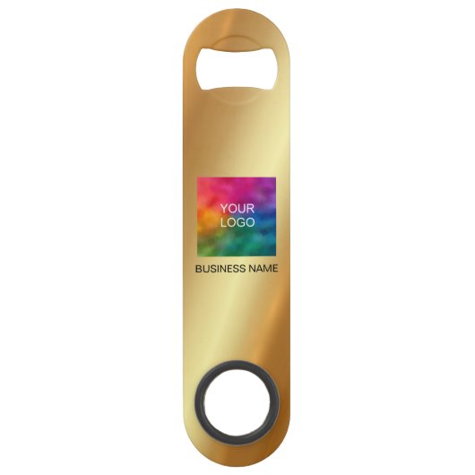 Aangepaste QR-code upload bedrijfslogo glamour gou Speed Flessenopener (Voorkant)