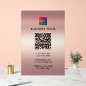 Aangepaste QR-code Upload Uw Logo naar Rose Gold Acryl Bord (Huwelijk)