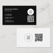 Aangepaste QR-code Upload Uw Logo Zwart En Wit Visitekaartje (Voorkant / Achterkant)