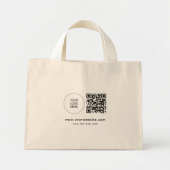 Aangepaste QR-code Uw Logo Website Adres Sjabloon Mini Tote Bag (Voorkant)