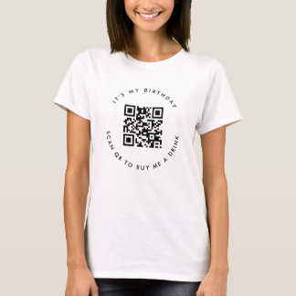 Aangepaste QR-code | Verjaardag of donatie T-shirt