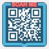 Aangepaste QR-code Vierkante Sticker (Voorkant)