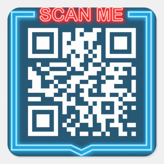 Aangepaste QR-code Vierkante Sticker (Voorkant)