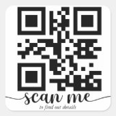 Aangepaste QR-code vierkante sticker (Voorkant)