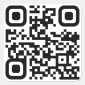 Aangepaste QR-code Vierkante Sticker (Voorkant)