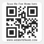 Aangepaste QR-code Vierkante Sticker (Voorkant)