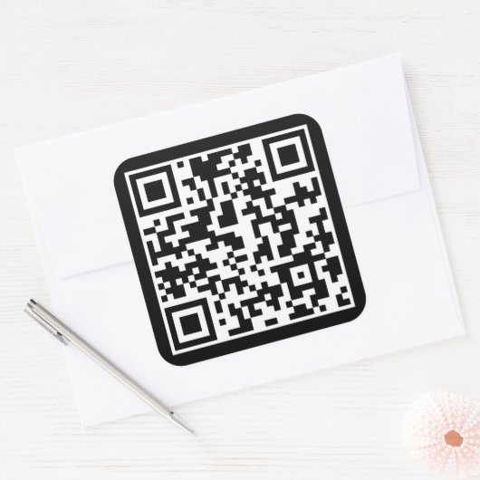 AANGEPASTE QR-CODE VIERKANTE STICKER (Envelop)