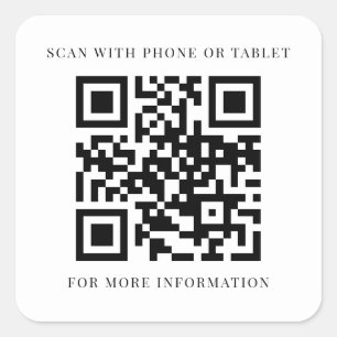 Aangepaste QR-code voor bedrijfsinformatie Vierkante Sticker