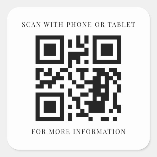 Aangepaste QR-code voor bedrijfsinformatie Vierkante Sticker (Voorkant)