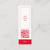 aangepaste qr-code voor bedrijven eenvoudige rode  mini visitekaartje (Voorkant)