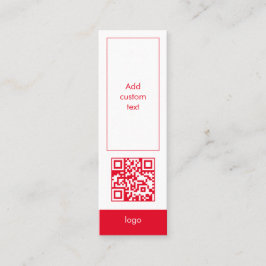 aangepaste qr-code voor bedrijven eenvoudige rode mini visitekaartje