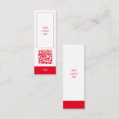 aangepaste qr-code voor bedrijven eenvoudige rode  mini visitekaartje (Voorkant / Achterkant)