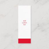 aangepaste qr-code voor bedrijven eenvoudige rode  mini visitekaartje (Achterkant)