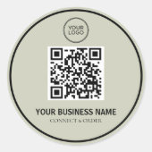 Aangepaste QR-code voor bedrijven | Gepersonalisee Ronde Sticker (Voorkant)