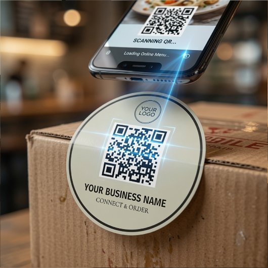 Aangepaste QR-code voor bedrijven | Gepersonalisee Ronde Sticker