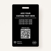 Aangepaste QR-code voor conferentiepersoneel Badge (Achterkant)