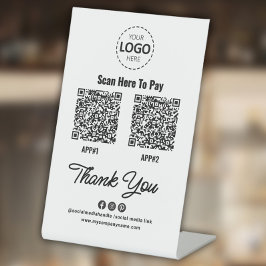 Aangepaste QR-code voor contactloze betaling Reclamebord Met Voetstuk