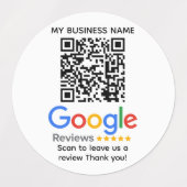Aangepaste QR-code voor GOOGLE REVIEWS met bedrijf Labels (Design 1)
