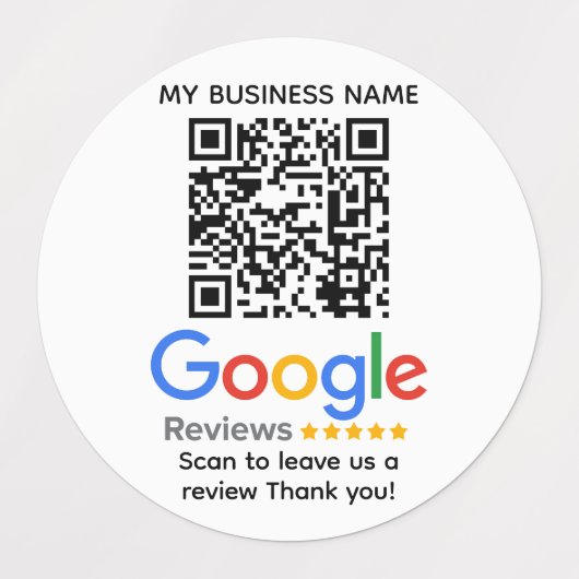 Aangepaste QR-code voor GOOGLE REVIEWS met bedrijf Labels (Design 1)