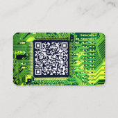 Aangepaste QR-code voor groene, moderne printkaart Visitekaartje (Achterkant)
