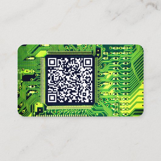 Aangepaste QR-code voor groene, moderne printkaart Visitekaartje (Achterkant)
