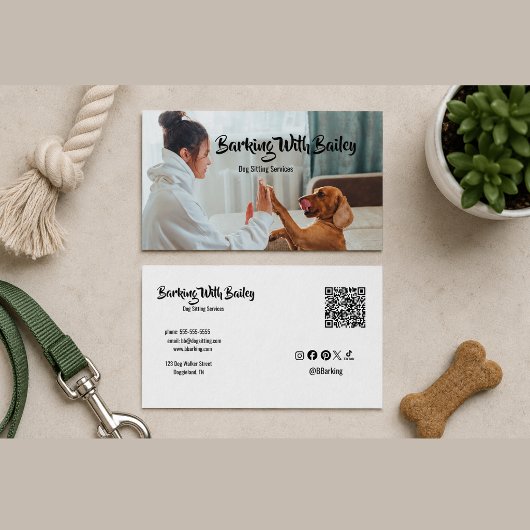 Aangepaste QR-code voor hondenoppasdiensten Visitekaartje