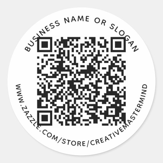 Aangepaste QR-code voor kleine bedrijven, promotie Ronde Sticker (Voorkant)