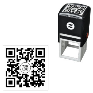 Aangepaste QR-code voor Logo Zelfinktende Stempel