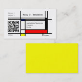 Aangepaste QR-code voor Mondriaan cool design Visitekaartje (Voorkant / Achterkant)