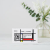 Aangepaste QR-code voor Mondriaan cool design Visitekaartje (Staand voorkant)