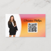 Aangepaste QR-code voor Oranje Event Planner, vers Visitekaartje (Voorkant)