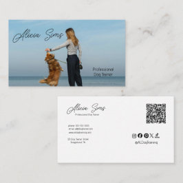Aangepaste QR-code voor professionele honden train Visitekaartje