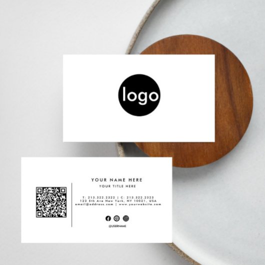 Aangepaste QR-code voor professionele logo Visitekaartje