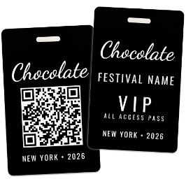 Aangepaste QR-code voor VIP bij chocoladefestival Badge