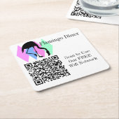 Aangepaste QR-code voor WiFi-netwerktoegang Kartonnen Onderzetters (Schuin)