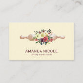 Aangepaste QR-code Waterverf Bloemencake Bakkerij Visitekaartje (Voorkant)