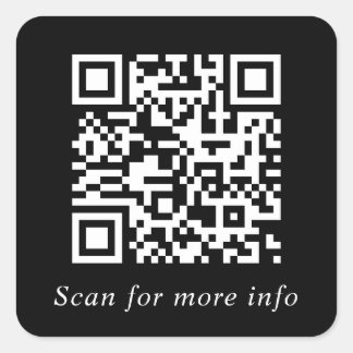 Aangepaste QR-code Website Generator Zwart Vierkante Sticker