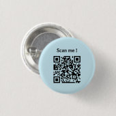 aangepaste QR-code website promotie blauwe knop Ronde Button 3,2 Cm (Voorkant /achterkant)