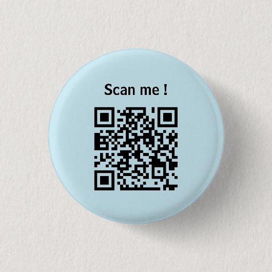 aangepaste QR-code website promotie blauwe knop Ronde Button 3,2 Cm (Voorkant)
