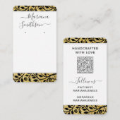 Aangepaste QR Code White Gold Earnings Display Kaa Visitekaartje (Voorkant / Achterkant)