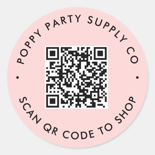 Aangepaste QR-code Winkelen Sticker (Voorkant)