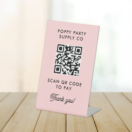 Aangepaste QR-code Winkelen Sticker Reclamebord Met Voetstuk