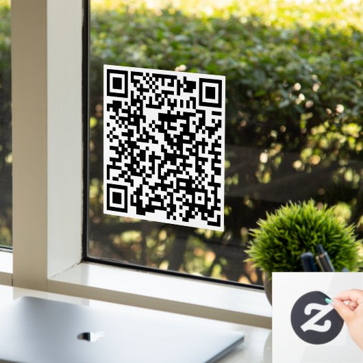 Aangepaste QR-code Winkelwinkel - Grafische rendie Raamsticker (Kantoor)