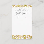 Aangepaste QR-code witte gouden oorbellen displayk Visitekaartje (Voorkant)